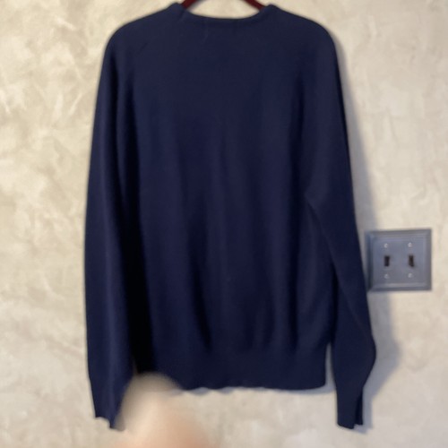 Vintage NY GIANTS Super Bowl XXI V Neck Sweater Men's XL Navy Blue 80s Logo - Picture 11 of 16