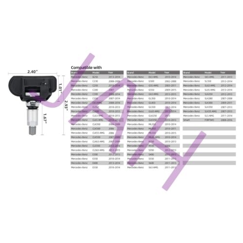 4 TPMS TYRE PRESSURE MONITORING SENSORS MERCEDES BENZ B250 C230 C250 A0009050030 - Picture 5 of 8