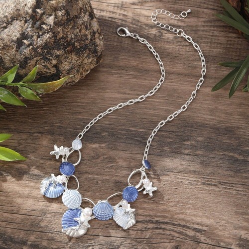 Pearl Shell Pendant Necklace Zinc Alloy Choker Necklace Summer - Picture 6 of 14