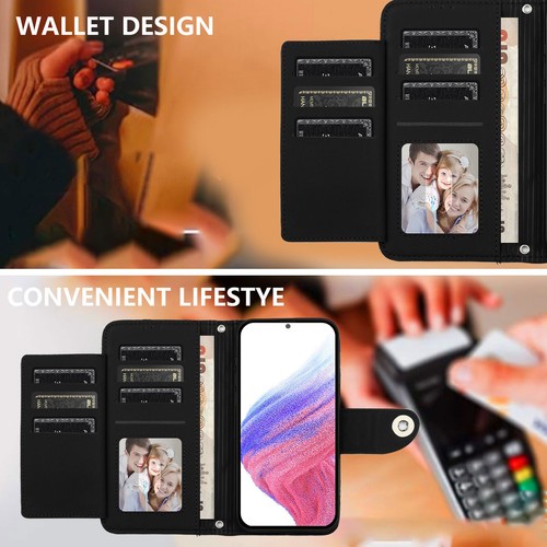 Leather Grid Wallet Phone Case For Infinix Motorola Tecno Google ZTE TCL Sharp - Picture 10 of 25