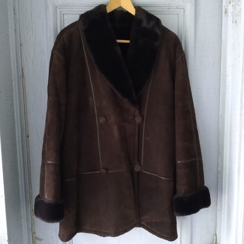 Talbots Womens Genuine Suede Coat Brown Large - Picture 1 of 20