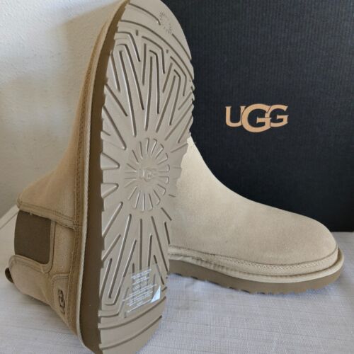 MENS SIZE 12 MUSTARD SEED UGG NEUMEL CHELSEA SUEDE TWIN GORE ANKLE BOOTS 1121644 - Picture 7 of 8