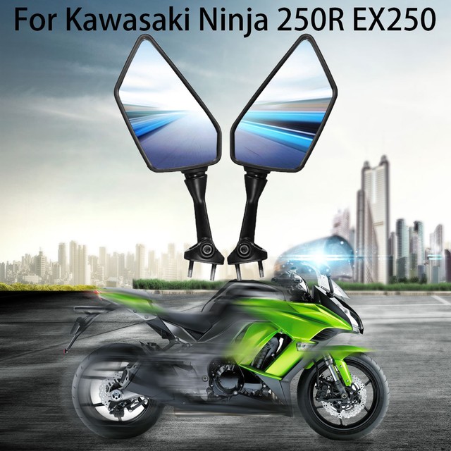 Pair Side Rear View Mirror Left Right For Kawasaki Ninja 250r Ex250