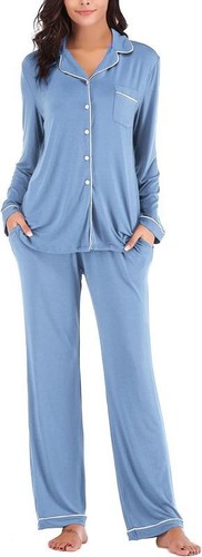 Women Pajama Sets Long Sleeve Button Down Sleepwear Nightwear Sof - Picture 26 of 48