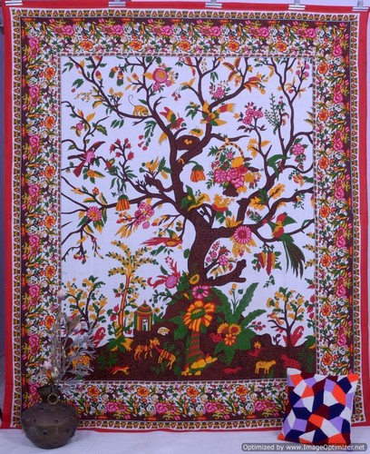 Arazzo hippie albero della vita indiano bohemien copriletto da appendere a parete decorazione etnica - Foto 18 di 37