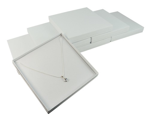 10 x Vibrant Series Large Jewellery Necklace Boxes Black/White Flocked Inserts - Picture 26 of 30