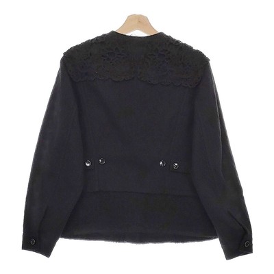 COMME des GARCONS - tao COMME des GARCONS コード刺繍装飾 ウールドッキングノーカラージャケット 24AW ブラック レディース タオコムデギャルソン【中古】4-1214T♪ tao COMME des GARCONS Cord embroidery Wool docking