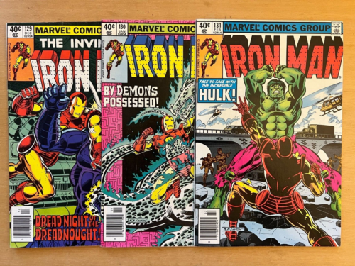 Iron Man vol.1 #129 130 131 Newsstand Marvel 1979-1980 Hulk appearance
