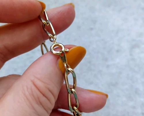 Pulsera cadena grande vintage metal tono oro - Imagen 2 de 3