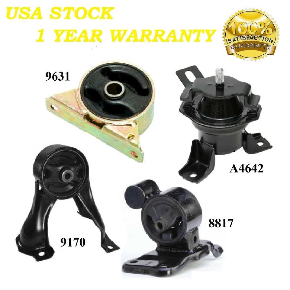 4 PCS MOTOR & TRANS MOUNT FIT 2004-2006 Mitsubishi Lancer Ralliart 2.4L Manual - Image 1 of 4
