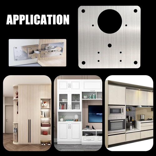 Cabinet Hinge Repair Plate Cupboard Wardrobe Door Kit With Screws 1/2/4/6 pcs - Picture 7 of 18