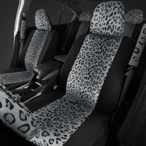 Full Set Gray Leopard Print Seat Covers for Cars Women Cute Car Accessories - Picture 2 of 6