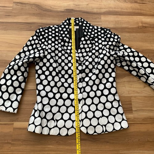 Chaqueta Blazer Coldwater Creek Para Mujer Blanco y Negro Lunares Talla 6 - Imagen 3 de 13