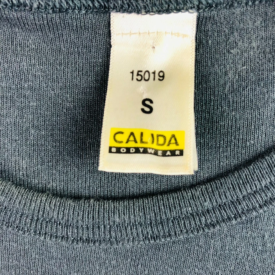 Camiseta para hombre Calida 100 % algodón cuello redondo L/S gris oscuro • pequeña Foto 3 de 4