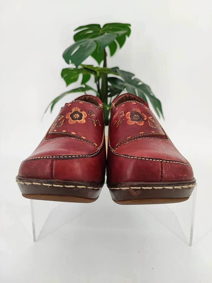 Zuecos de cuero rojo L'Artiste para mujer de Spring Step talla 9 EE. UU. Foto 2 de 4
