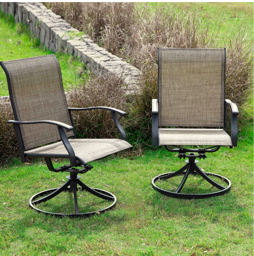 NUU GARDEN Patio Dining Chairs, Swivel Patio Sling Chairs Set of 2