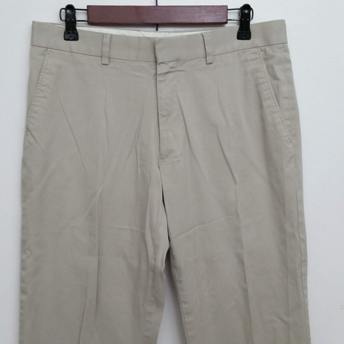 Express Mens Producer Pants 32x30 Khaki Chino Brown Cotton Blend Flat Front - Picture 2 of 7