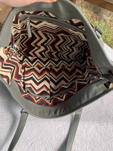 Hadaki Echtleder Tasche Shopper Schultertasche Pebbled grau Indien Reißverschluss sehr guter Zustand - Bild 7 von 12