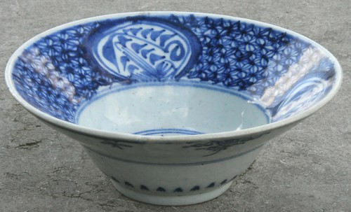 Porzellschale Bowl CHINA 18/19. Jahrhundert blau punziert handbemalt - Bild 1 von 9