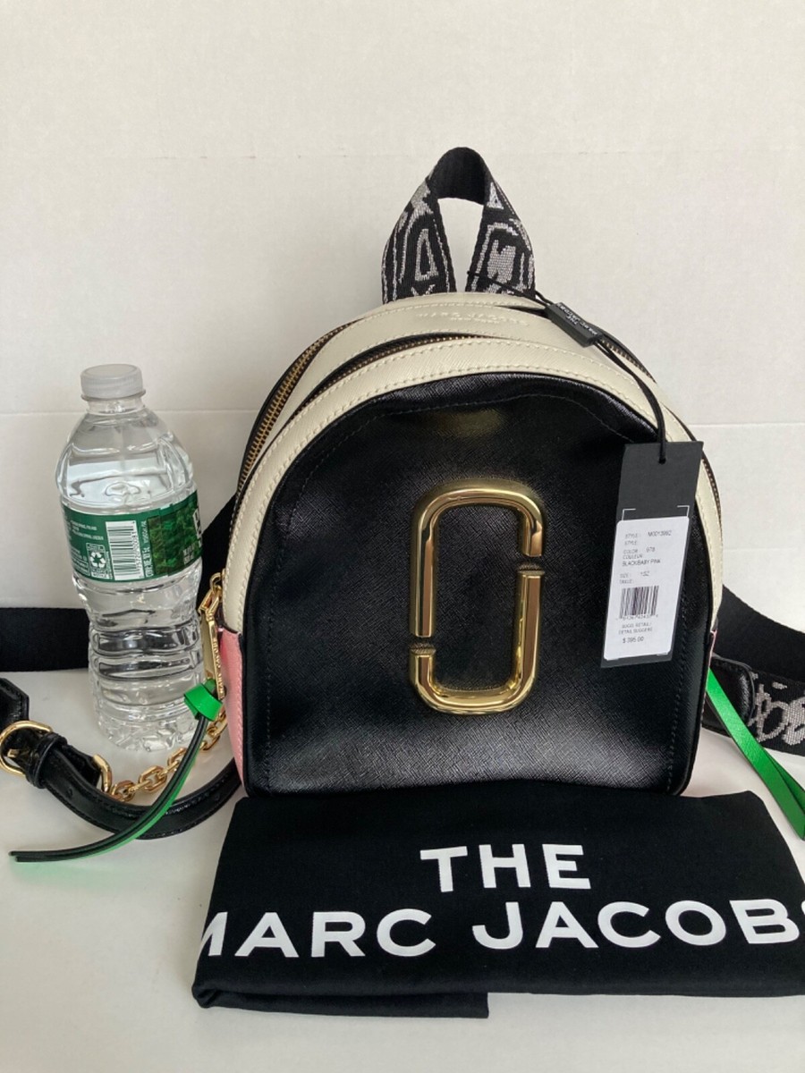 Marc Jacobs Leather Cow Leather Snapshot Backpack. Multi-color: Black/Pink/Green Marc Jacobs Cow Leather Snapshot Backpack Porcelain Multi  main image 2