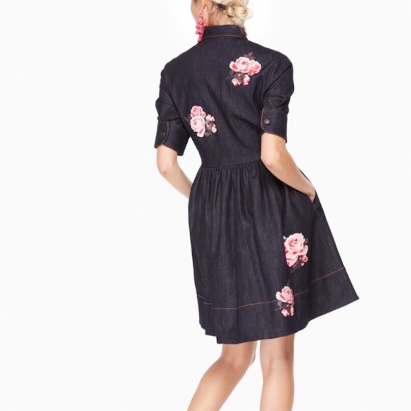 Kate Spade Rose Embroidery Shirt Dress Size 6 NWT eBay
