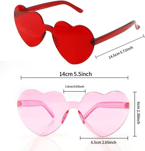 Heart Sunglasses, Shaped 3-Pack Red+hot Pink+pink - Picture 2 of 6