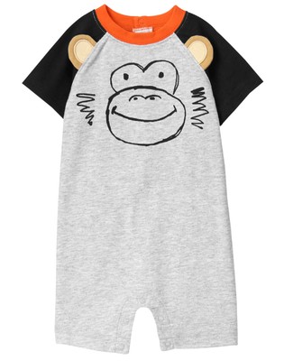 NWT Gymboree Jungle Jam Monkey Chimp Romper 1PC Baby Boy