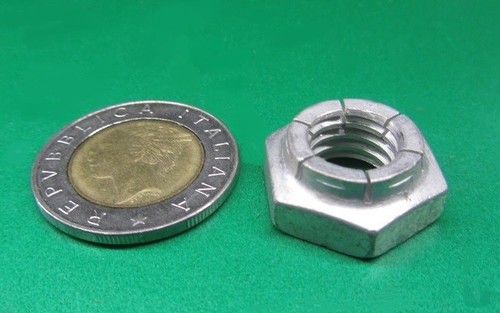 Cadmium Steel Flex Top Expanding Hex Nut RH, 7/16"-14 x 3/4" W x 21/64" H, 10 Pc - Picture 1 of 11