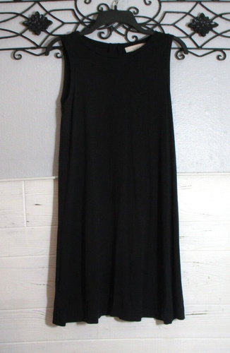 Robe Noire Sans Manches LOFT - Taille XS, Motif Décoratif Tissé, Occasion Très Bon État