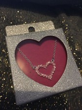 Girls Heart With Pink Stones Necklace