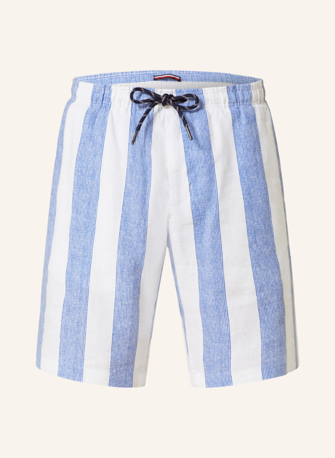 Льняные шорты свободного кроя зауженного кроя TOMMY HILFIGER, Белый/синий, 40 Вт