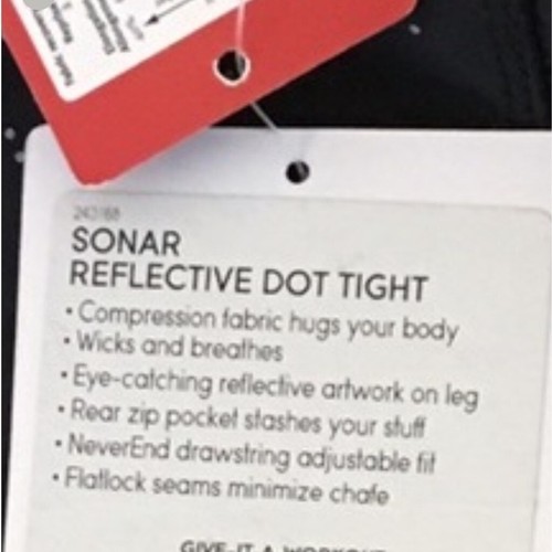 Athleta Sonar Reflective Dot Tight Black Legging Size Small MidRise Compression - Picture 14 of 14