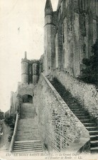 LE MONT SAINT MICHEL LOT de 2 cartes avec au dos cachet Militaire Armée Belge 