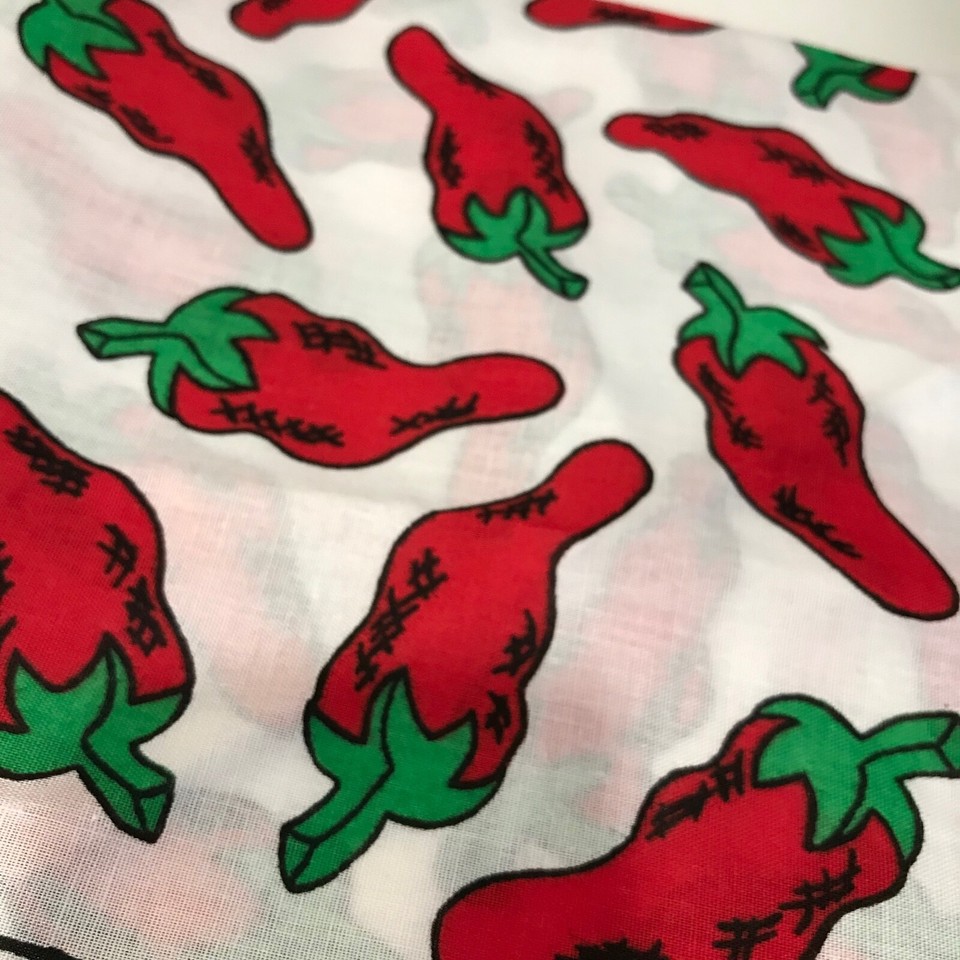 Lot of 2 Chili Chile Pepper Bandanas Vintage Christmas New Mexico