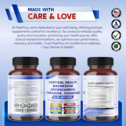 CORTISOL Health Ashwagandha 6000Mg Magnesium 150 Count 100Mg Chamomile 500Mg - Picture 6 of 12