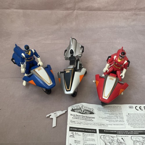 Power Rangers In Space Deluxe 3x Galaxy Cycle Red Ranger Blue Ranger Silver Bike - Picture 7 of 11