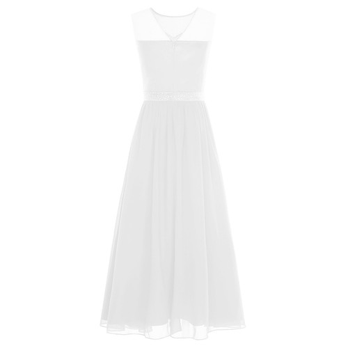 Girls Dress Flattering Chiffon Dress Rhinestone Embellishments Party Dress - Picture 43 of 71