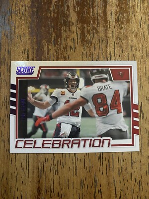 2022 NFL Score Tom Brady #C-TB Purple Foil Celebration Insert
