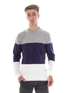 O` Pull Baumwollpullover Block Rayures Chaud Blanc Ras Tricot Cou Du Neill 44qW7nr