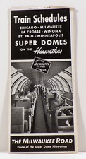 THE MILWAUKEE ROAD 1953 Train Schedule, Super Dome, Hiawatha, Pioneer, Columbian