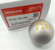 Genuine OEM Honda Acura 54102-S2A-C00 Silver Six Speed Shift Knob Yellow Letters