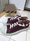 Vintage 60's La Crosse Bart Starr Low Top Shoes Size 3 1/2 Mens Maroon Canvas