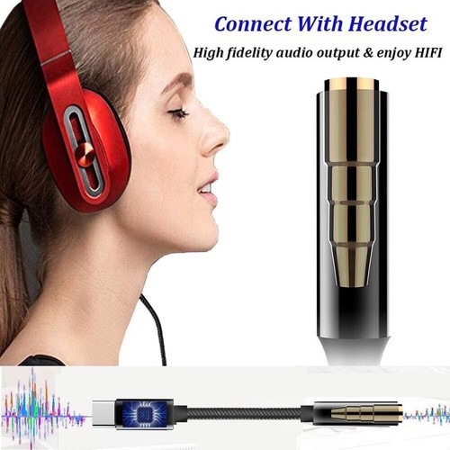 USB Type C to 3.5mm AUDIO Headphone Adapter Jack AUX Cable For SAMSUNG iPhone 15 - Picture 10 of 15
