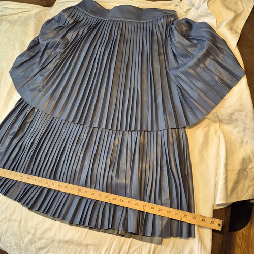 Emily McCarthy Chloe Plissee Doppelrock Vintage Indigoblau XL Kunstleder - Bild 4 von 10