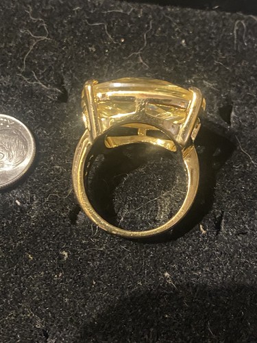 Designer Lauren G Adams LGA CZ Gold Tone Statement Cocktail Ring Size 9” - Picture 2 of 6