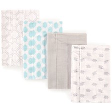 Luvable Friends Baby Cotton Flannel Burp Cloths 4pk, Elephant, One Size