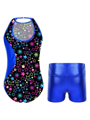 Girls Set Metallic Dancewear Competition Outfit Bodysuit Clothes Kids Leotard - Picture 42 of 57
