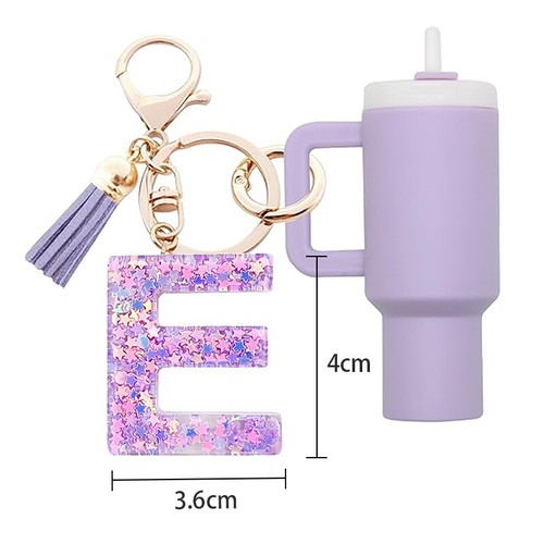 1Pc A-Z Letters Keychain For Women Tassel Butterfly Pendant Initial expédition Keyring