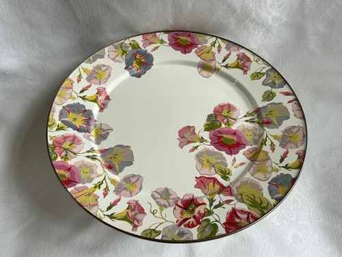 Retired Mackenzie Childs MORNING GLORY 16" Enamel Cake PEDESTAL PLATTER m25-my - Picture 2 of 5