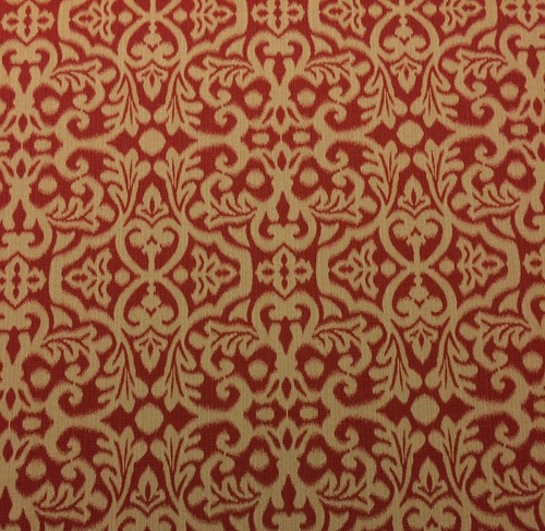 WAVERLY SOUK'S ENTRY CARDAMOM RED FLORAL IKAT UPHOLSTERY FABRIC BY YARD 54"W - Picture 1 of 5